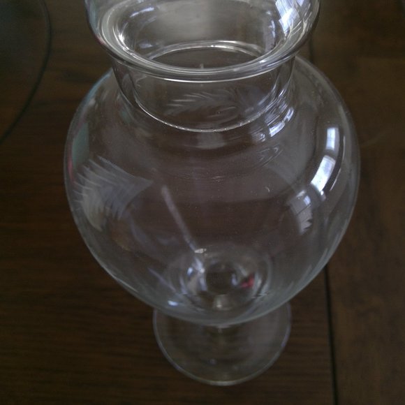 Glass Apothecary Jar, Etched Leaves + Berries - Picture 2 of 6